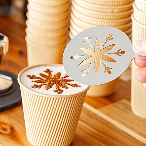 Coffee Art Stencil Pack of 1 Stainless Steel Snowflake Decorating Stencil for Latte Art