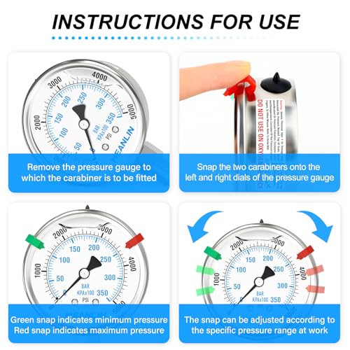 0~5000Psi Stainless Steel Liquid Filled Pressure Gauge 2.5" FACE DIAL 1