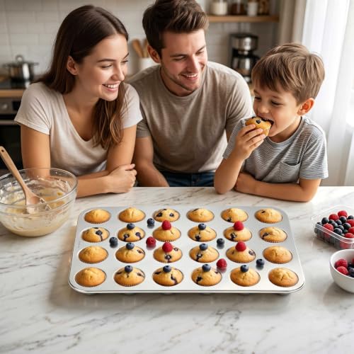 18 10 Stainless Steel Mini Muffin Cupcake Pan 24 Cups
