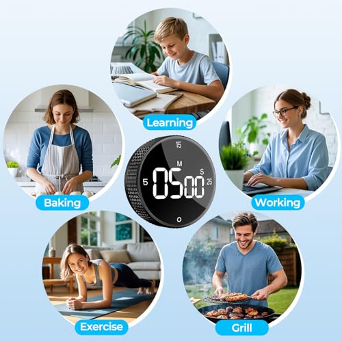 USB Rechargeable Magnetic Kitchen Timer for Cooking