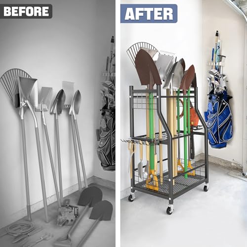 Garden Tool Organizer with Wheels