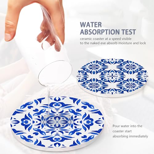Drink Coasters Set of 6 with Holder