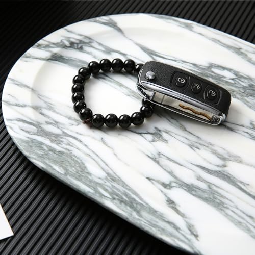 Natural Marble Decorative Tray Bathroom Counter Perfume Organizer Vanity Tray for Home Decor