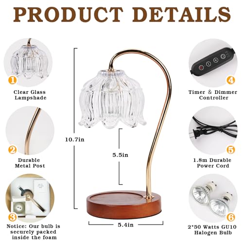 Flower Candle Warmer Lamp with Timer