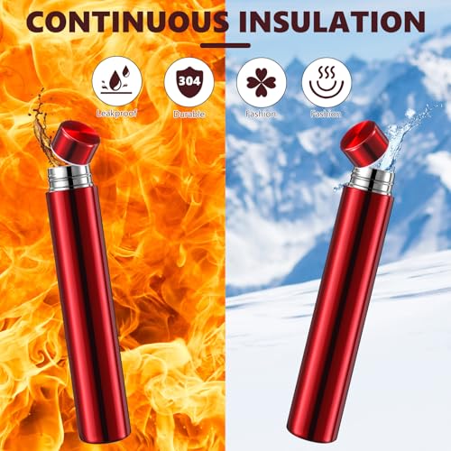 1 Pack Red Slim Stainless Steel Water Bottle 8.8 oz