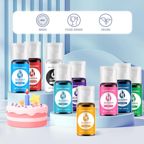 Gel Food Coloring 18 Colors x 0.45 oz Concentrated Gel Based Food Dye Vibrant Icing Colors for Baking Cake Decorating Cookies (8.1 Fl Oz)