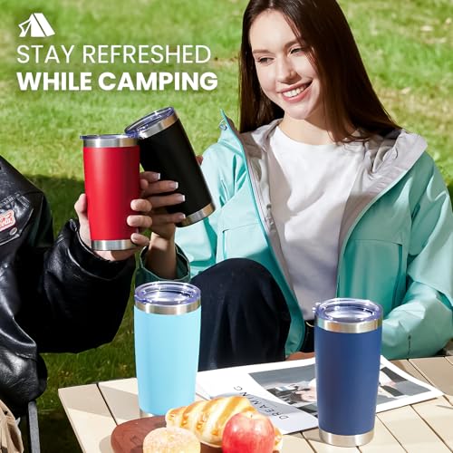20oz Tumbler 8 Pack Double Wall Vacuum Insulated Travel Mug Bulk (8 Count)