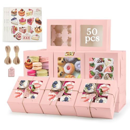 Cupcake Boxes with Window (50 Count)