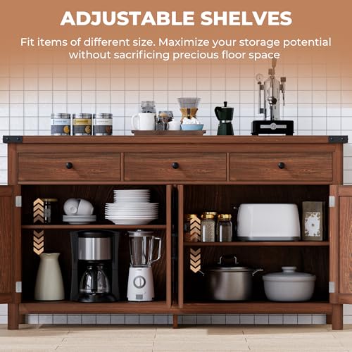 63" Sideboard Buffet Cabinet with Storage