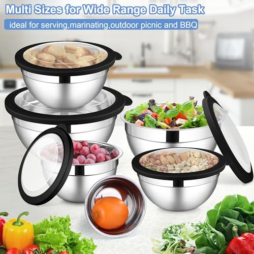 Stainless Steel Mixing Bowls Set (12 Count)