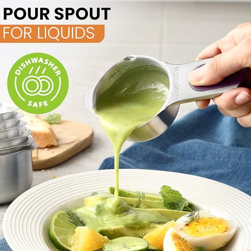 Magnetic Stainless Steel Measuring Cups Set of 7