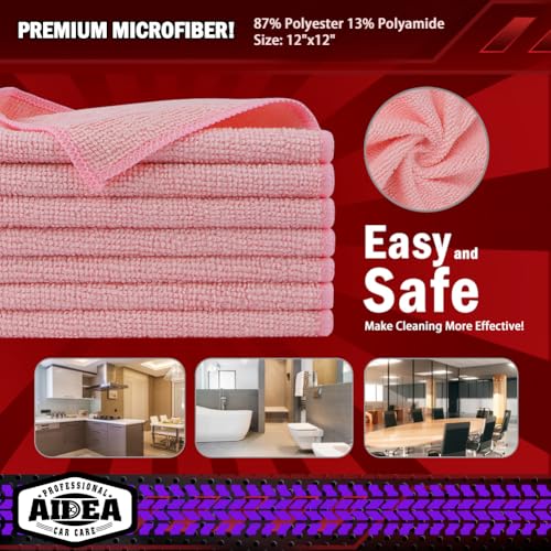 Microfiber Cleaning Cloth Pink 10PK (10 Count)