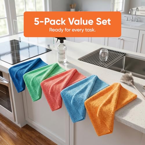Microfiber Squeegee Mopping Towel Extra Large Miracle Cloth Streak Free Floor Cloth 20x30 House (10 Count)