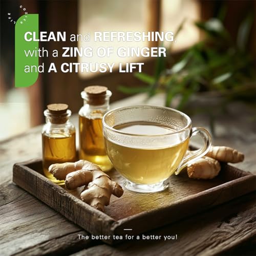 Lemon Ginger Decaf Green Tea Bags 50 Counts