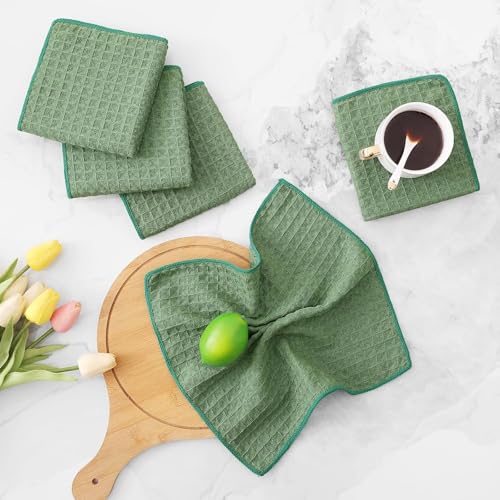 Microfiber Waffle Weave Kitchen Dish Cloths (6 Count)