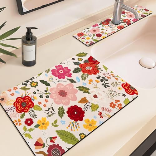 19.5" x 12" Dish Drying Mat & 24" x 5.5" Sink Splash Guard