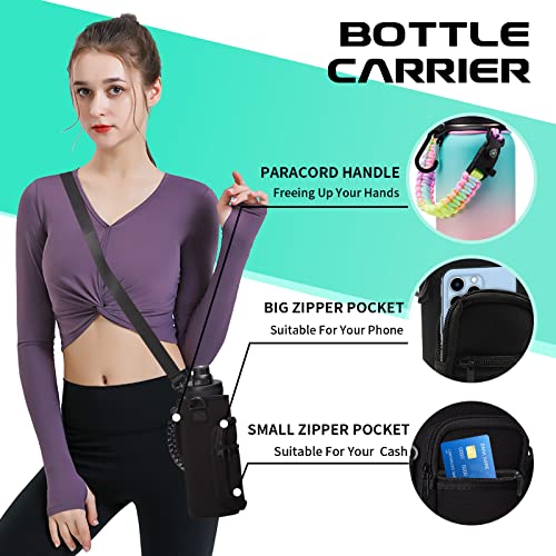 40oz Insulated Water Bottles with Straw and Paracord Handle (9 Count)