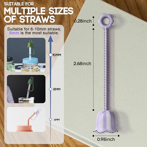 5Pcs Silicone Straw Covers for Stanley Yeti Tumbler Cup (5 Count)