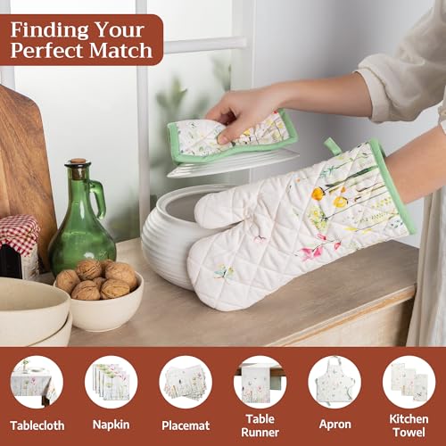 100% Cotton Oven Mitt & Pot Holder Set