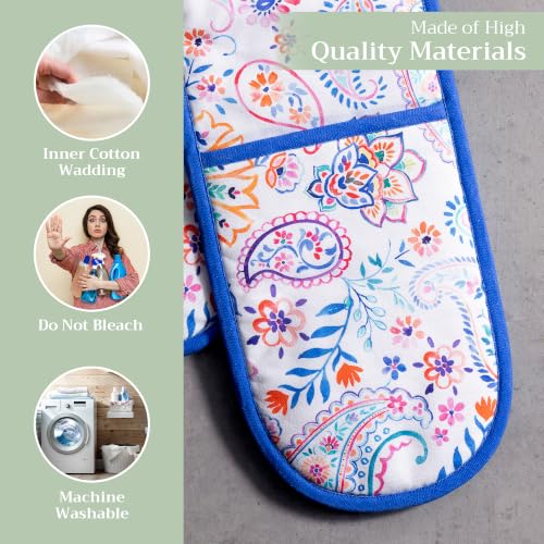 Double Oven Mitts 100% Cotton Double Oven Glove