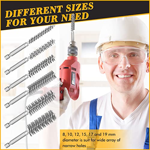 24 Pieces Bore Brush for Drill Wire Bore Brush Set Wire Cleaning Set Stainless Steel Cleaning for Power Drill Impact Driver