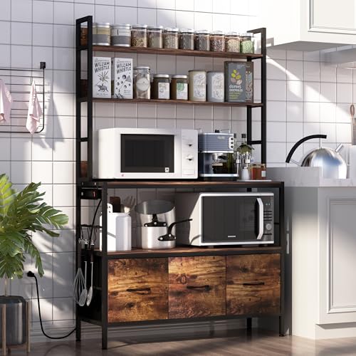 Kitchen Bakers Rack with Power Outlet