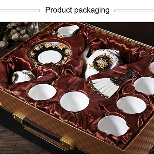 Ceramics Coffee Cup Saucer Set with 21 Pieces Home Porcelain Tea Set with Dish and Teapot European Classical Style Tea Cup and Saucer Set