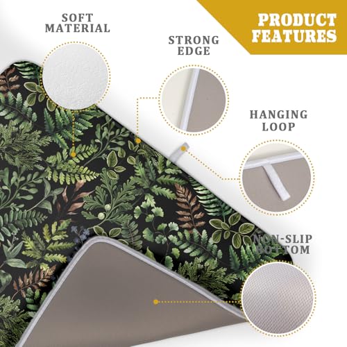 Black Sage Green Plant Dish Drying Mat for Kitchen Counter