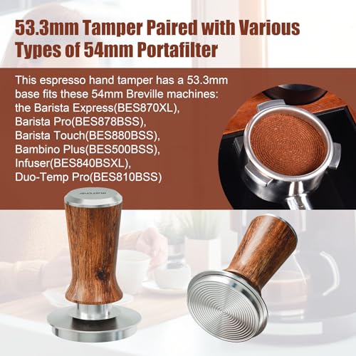 Spring Loaded Espresso Hand Tamper Fits Breville 54mm Portafilter