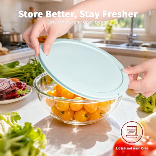 Glass Mixing Bowl with Lids Set of 5 (5 Count)