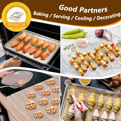 16 + 12.5 Inch Baking Sheet with Rack Set