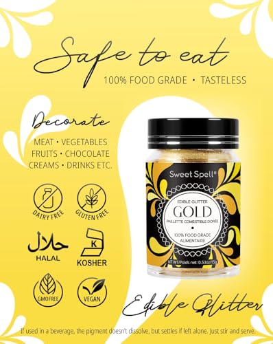 Gold Edible Glitter for Drinks