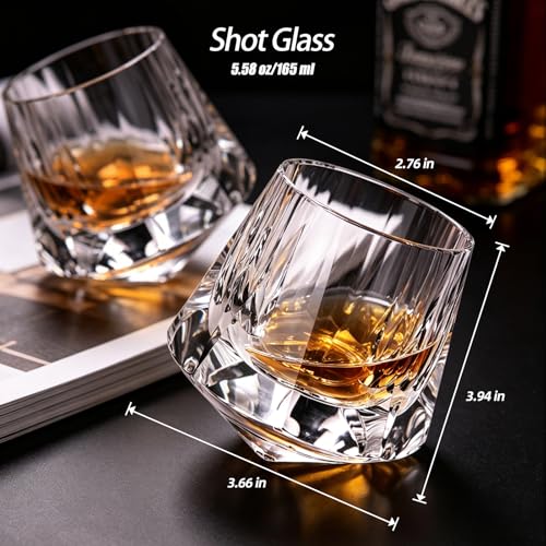 Crystal Whiskey Glasses Set of 2 Old Fashioned Glasses Stemless (2 Count)