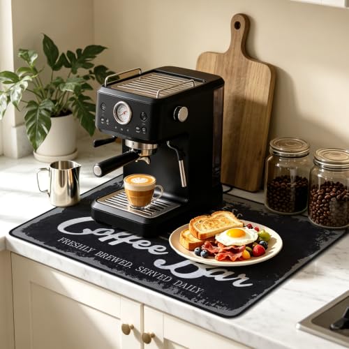 Coffee Mat 2 Pack 12x19 Inch Absorbent Non (2 Count)