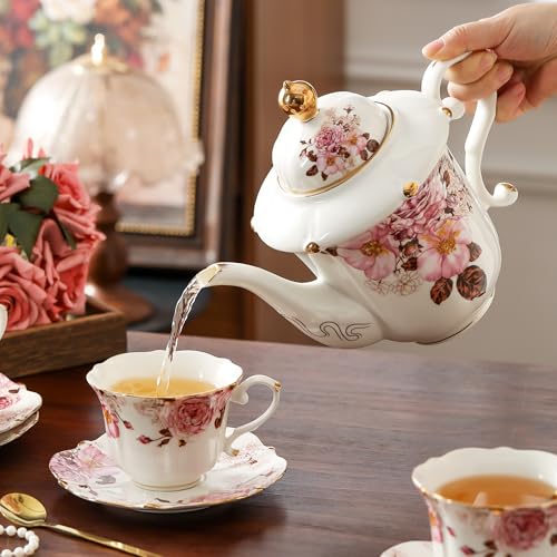 Country Roses Porcelain Tea Set