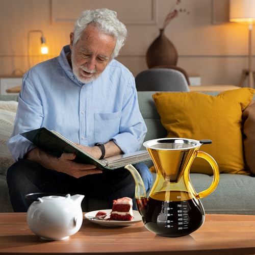 Pour Over Coffee Maker with Double Stainless Filter 27 fl oz (27 Ounce)