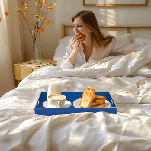 Navy Blue Serving Tray with Handles