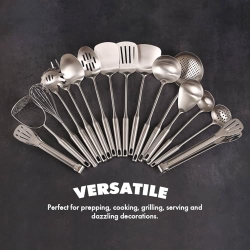 18 10 Stainless Steel Small & Large Cooking Spoons Set