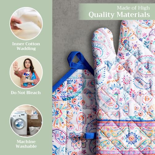 100% Cotton Oven Mitt & Pot Holder Set (2 Count)