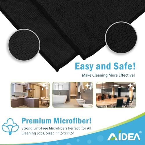 Microfiber Cleaning Cloth Black 100PK (100 Count)