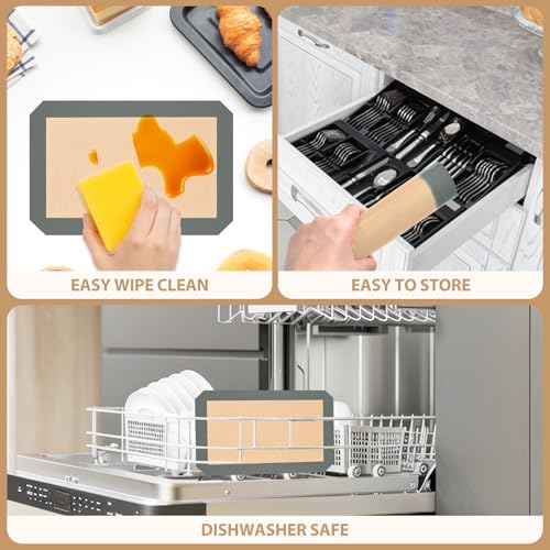 2 Half & 1 Quarter Silicone Baking Mat (3 Count)