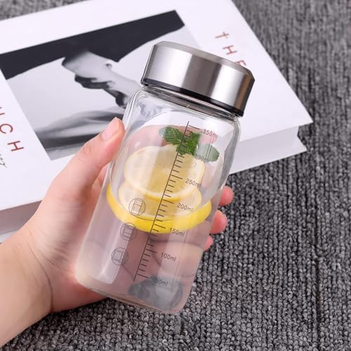 12Oz Small Glass Water Bottle with Lid and Sleeve