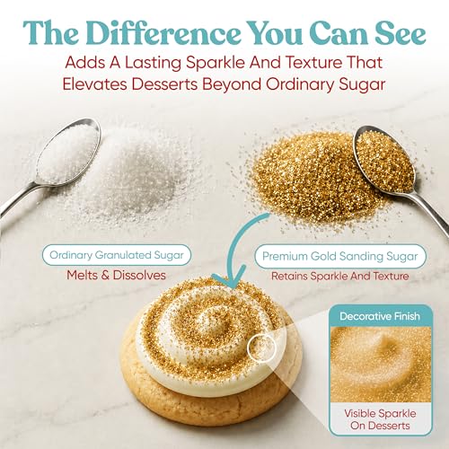 Gold Sanding Sugar for Baking & Cookie Decorating (5 Ounce)