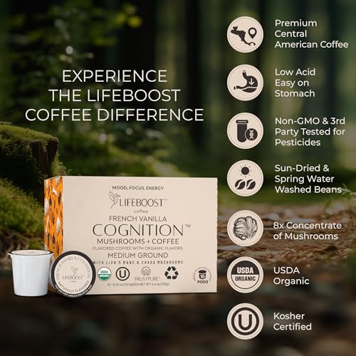 French Vanilla Cognition Mushroom Coffee Pods (10 Count)