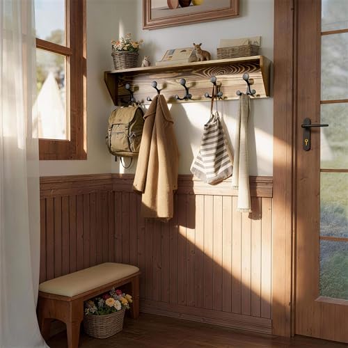 Wall Shelf with Hooks
