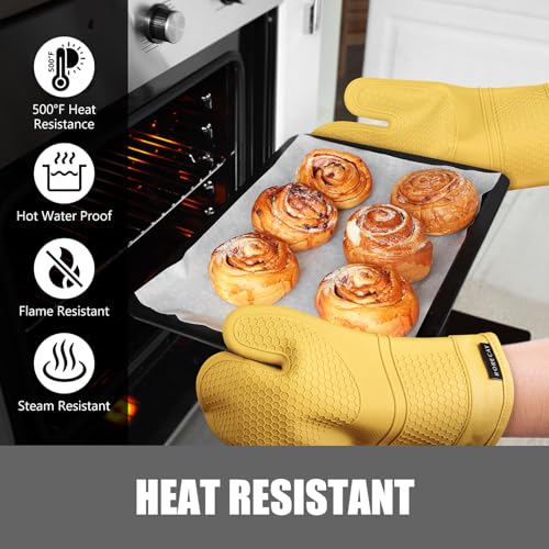 Silicone Oven Mitts and Pot Holders Sets