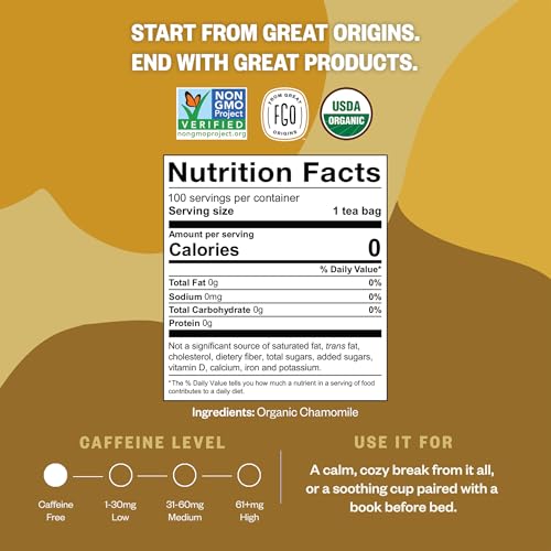 Organic Chamomile Tea (100 Count)