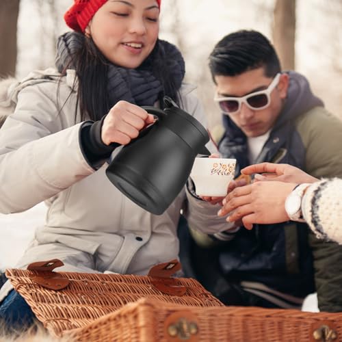 2 Pcs Thermal Coffee Carafe Insulated Stainless Steel Coffee Carafe for Hot Liquid Vacuum Thermal Pot Creamer Pitcher Dispenser with Brushes Keeping Hot Water Milk (2 Count)