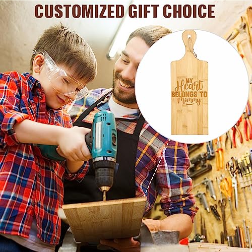12 Packs Wooden Cutting Board Set with Handles Large Kitchen Serving Plain Chopping Board Bulk Gifts for Mom for Vegetables Meat Pizza Cheese Fruit Bread (12 Count)