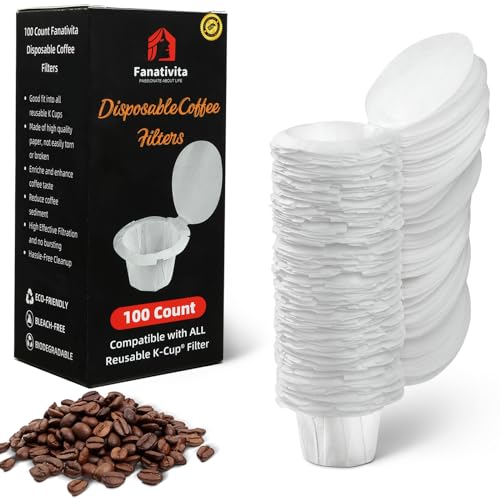 100ct Disposable K Cup Coffee Filters with Genius Lid (100 Count)